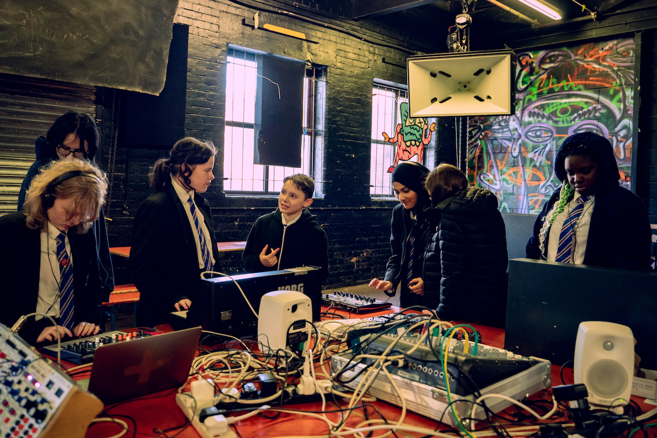 Pop Up Synth Club black lights event photo